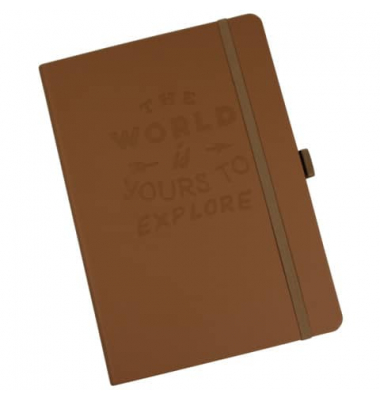 Notizbuch 1350106-02, Outdoor, braun, A5, kariert, 120g, 56 Blatt / 112 Seiten