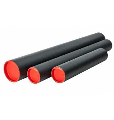 Versandrohr PH 50019 schwarz/rot, bis DIN Versand, innen 101x10cm, rund, Graupappe