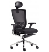 Bürodrehstuhl Xchair, schwarz, netzbespannte Rückenlehne,