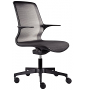 B&uuml;rodrehstuhl LOOP, schwarz, mit festen Armlehnen, bis 110 kg