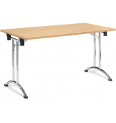 Klapptisch MODUL, 140x70cm (BxT), 73cm (H), Holz, rechteckig, buche / chrom