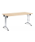 Klapptisch MODUL, 140x70cm (BxT), 73cm (H), Holz, rechteckig, ahorn / chrom