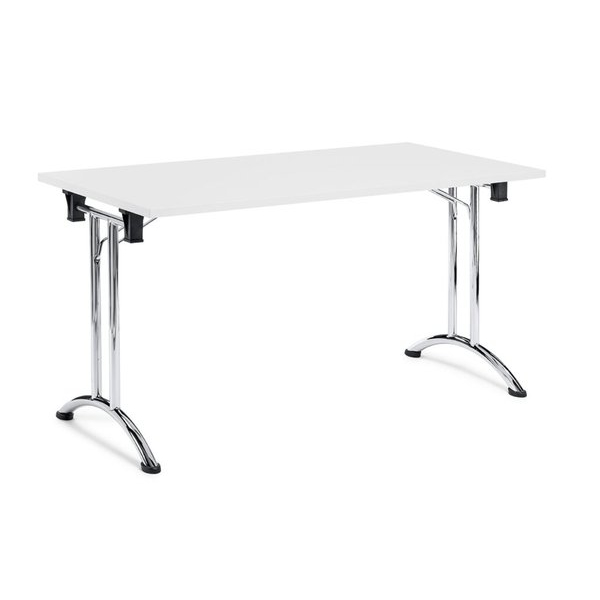 4255704319651 - Klapptisch 1600 x 700 weißchrom T-Fuß gebogen 4255704319651 DESKIN