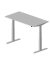 Schreibtisch Comfort Multi M, rechteckig, lichtgrau / silber