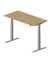 Schreibtisch Comfort Multi M, rechteckig, buche / silber