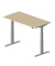 Schreibtisch Comfort MULTI M pro, elektrisch h&ouml;henverstellbar, 64-130cm (H), 160x80cm (BxT), rechteckig, ahorn / silber
