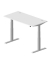 Schreibtisch Comfort MULTI M pro, elektrisch h&ouml;henverstellbar, 64-130cm (H), 160x80cm (BxT), rechteckig, wei&szlig; / silber