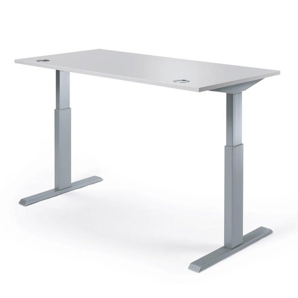 4255704319866 - Schreibtisch MULTI M elektrisch höhenverstellbar rechteckig lichtgrau   silber 4255704319866 Deskin