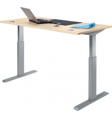 Schreibtisch MULTI M, elektrisch h&ouml;henverstellbar, rechteckig, ahorn
