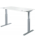 Schreibtisch MULTI M, elektrisch h&ouml;henverstellbar, rechteckig, wei&szlig; / silber
