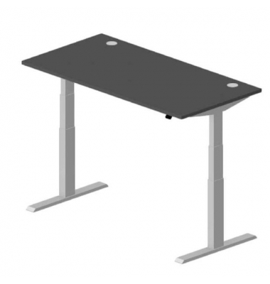 Schreibtisch Comfort EVO, elektrisch h&ouml;henverstellbar, 64-130cm (H), 160x80cm (BxT), rechteckig, anthrazit / silber