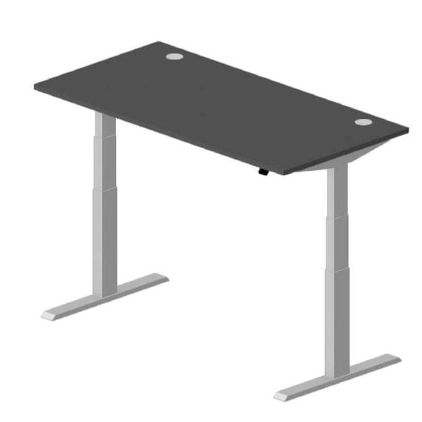 4255704319903 - Schreibtisch Comfort EVO elektrisch höhenverstellbar 64-130cm (H) 160x80cm (BxT) rechteckig anthrazit   silber 425570431990