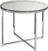 Beistelltisch XABI, 45cm (H), 45x55x55cm (BxT), rund, transparent / chrom