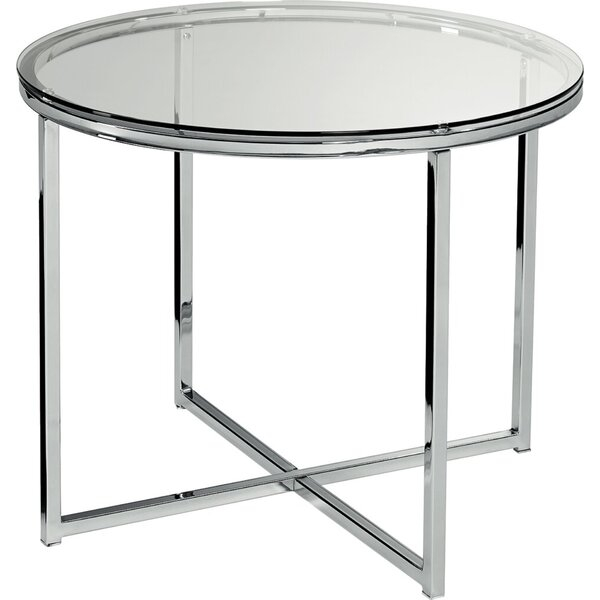 4255704319965 - Beistelltisch XABI 45cm (H) 45x55x55cm (HxBxT) (BxT) rund transparent   chrom 4255704319965 Deskin