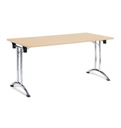 Klapptisch MODUL, 140x80cm (BxT), 73cm (H), Holz, rechteckig, ahorn / chrom