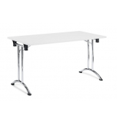 Klapptisch, 1600 x 800, weißchrom, T-Fuß gebogen