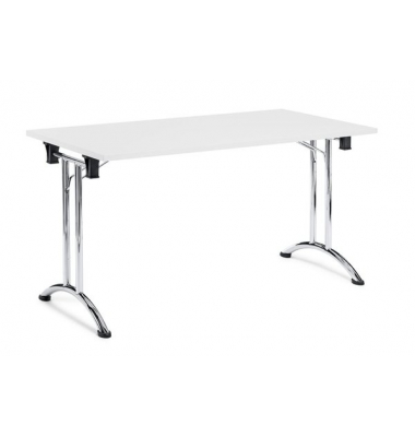 Klapptisch MODUL, 160x80cm (BxT), 73cm (H), Holz, rechteckig, wei&szlig; / chrom