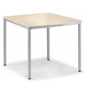 Besprechungstisch Deskin-Line, 72cm (H), 80x70cm (BxT), 4 Personen, rechteckig, ahorn / silber