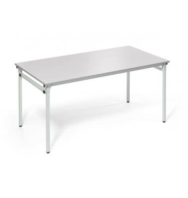 Klapptisch, 160x80cm (BxT), 72cm (H), Holz, rechteckig, lichtgrau / silber