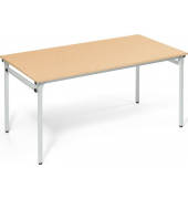 Klapptisch, 1400 x 700, buchealusilber, 4 Fuß