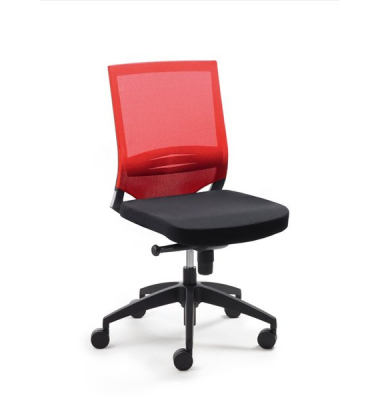 Drehstuhl Myoptimax Netzrücken/Sitz rot/schwarz, höhenverstellbare