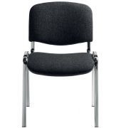 Besucherstuhl ISO, anthrazit / chrom, ohne Armlehnen, 4-Fu&szlig;-Gestell