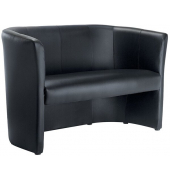 Clubsofa Echtleder, schwarz Elegant, bequem und einladend