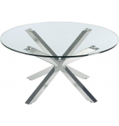 Beistelltisch XITTA, 40cm (H), 40x82cm (BxT), rund, durchsichtig / chrom