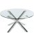 Beistelltisch XITTA, 40cm (H), 40x82cm (HxB) (BxT), rund, durchsichtig / chrom
