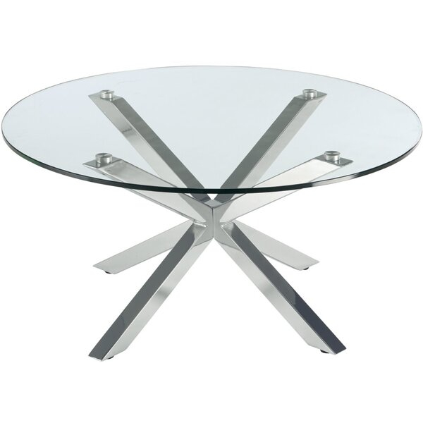 4255704320909 - Beistelltisch XITTA 40cm (H) 40x82cm (HxB) (BxT) rund durchsichtig   chrom 4255704320909 Deskin