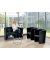 Beistelltisch XITTA, 40cm (H), 82x82cm (BxT), rund, durchsichtig / chrom