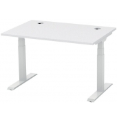 Schreibtisch FLEX MODUL, elektrisch h&ouml;henverstellbar, 60-125,5cm (H), 120x80cm (BxT), rechteckig, lichtgrau / silber