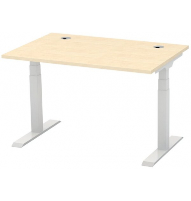 Schreibtisch Flex Modul, rechteckig, ahorn / silber