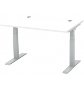 Schreibtisch Flex Modul, rechteckig, weiß / silber