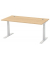 Schreibtisch FLEX MODUL, elektrisch h&ouml;henverstellbar, 60-125,5cm (H), 160x80cm (BxT), rechteckig, buche / silber