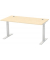 Schreibtisch FLEX MODUL, elektrisch h&ouml;henverstellbar, 60-125,5cm (H), 160x80cm (BxT), rechteckig, ahorn / silber