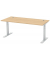 Schreibtisch FLEX MODUL, elektrisch h&ouml;henverstellbar, 60-125,5cm (H), 180x80cm (BxT), rechteckig, buche / silber