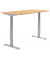 Schreibtisch FLEX MODUL, elektrisch h&ouml;henverstellbar, 60-125,5cm (H), 180x80cm (BxT), rechteckig, buche / silber