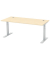 Schreibtisch FLEX MODUL, elektrisch h&ouml;henverstellbar, 60-125,5cm (H), 180x80cm (BxT), rechteckig, ahorn / silber
