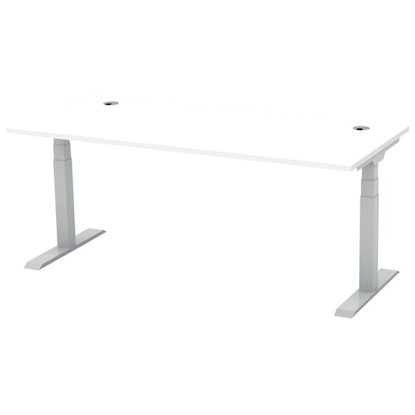 4255704321043 - Schreibtisch FLEX MODUL elektrisch höhenverstellbar 60-1255cm (H) 180x80cm (BxT) rechteckig weiß   silber 4255704321043 De