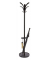 Garderobenständer 175cm schwarz 6 Kleiderhaken, Schirmständer, Stahl