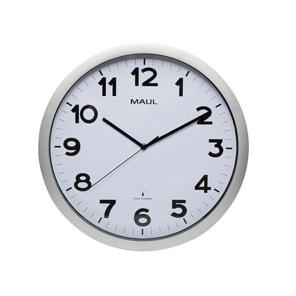 4002390077323 -  Uhr MAULstep 40RC Funkuhr silber Wanduhr Kunststoff Rahmen Ø 40cm 4002390077323 MAUL 9054095