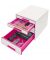 Schubladenbox Wow Cube 5213-20-23 perlweiß/pink metallic 4 Schubladen geschlossen
