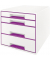 Schubladenbox Wow Cube 5213-20-62 perlweiß/violett metallic 4 Schubladen geschlossen