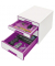 Schubladenbox Wow Cube 5213-20-62 perlweiß/violett metallic 4 Schubladen geschlossen