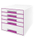 Schubladenbox Wow Cube 5214-20-62 perlweiß/violett metallic 5 Schubladen geschlossen