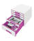 Schubladenbox Wow Cube 5214-20-62 perlweiß/violett metallic 5 Schubladen geschlossen
