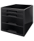 Schubladenbox Cube Duo Colour 5252-10-95 schwarz/schwarz 4 Schubladen geschlossen