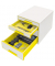 Schubladenbox Wow Cube 5213-20-16 perlweiß/gelb metallic 4 Schubladen geschlossen