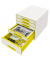 Schubladenbox Wow Cube 5214-20-16 perlweiß/gelb metallic 5 Schubladen geschlossen